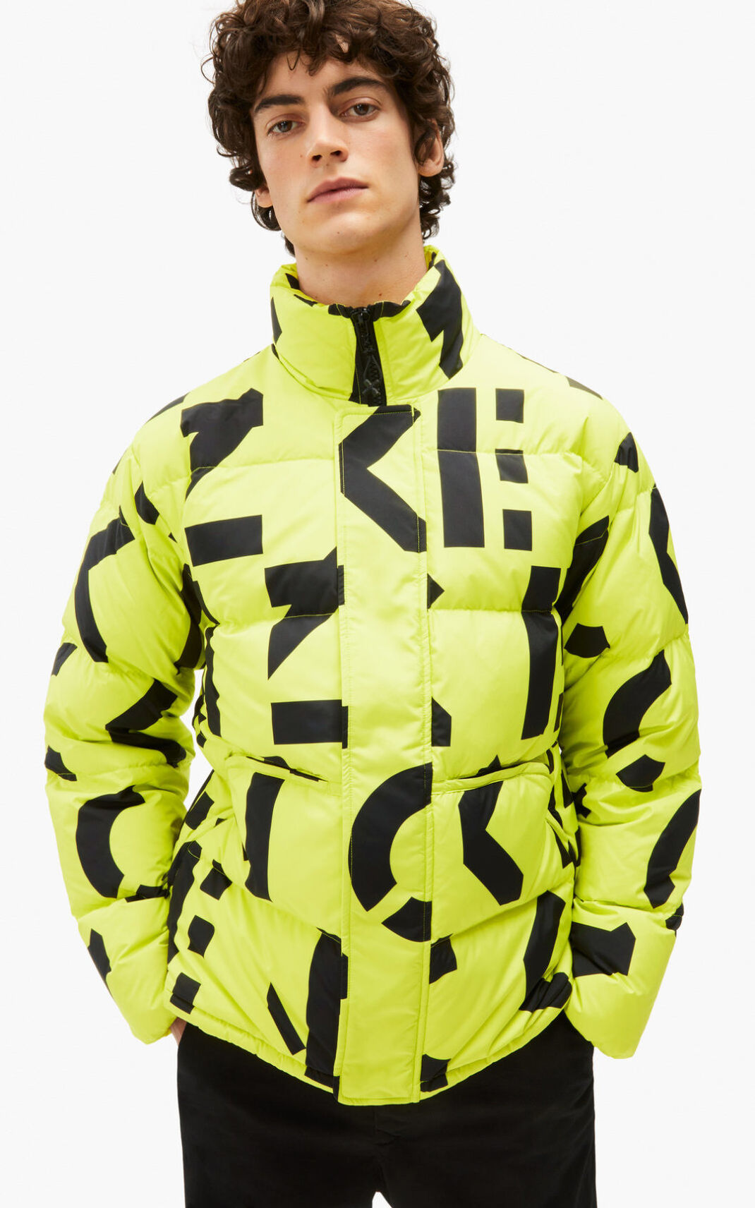 Doudoune Kenzo Homme Sport monogram Vert Clair KTYAZ-4378